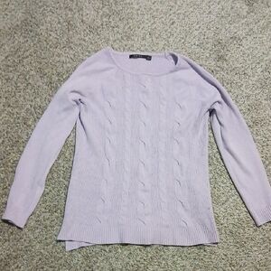 Light Lavender Cable Knit Sweater